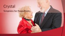  Presentation with waltz - Slide set with waltz dance - loving seniors couple out dancing background and a lemonade colored foreground