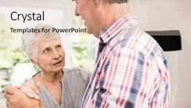  Presentation with senior living - Slides featuring waltz dance - senior couple dancing at home background and a  colored foreground