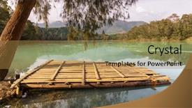 Presentation with jawa - Presentation design with wama lake dieng plateau jawa background and a gold colored foreground