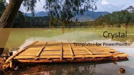  Presentation with jawa - Colorful presentation theme enhanced with wama lake dieng plateau jawa backdrop and a gold colored foreground