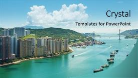  Presentation with hong kong - Presentation design consisting of wan - hong kong background and a light blue colored foreground