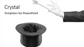  Presentation with magic wand - Presentation theme featuring wand and silk top hat background and a white colored foreground