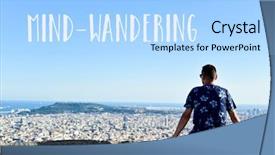  Presentation with mind - Presentation theme featuring wanderer - text mind-wandering and a young background and a light blue colored foreground