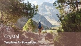  Presentation with central asia - Slide set consisting of wanderlust-time-man-hiking background and a violet colored foreground