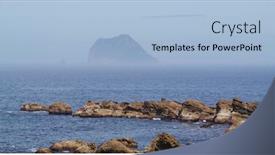  Presentation with coast - Presentation theme having wanli-sea-coast-in-taiwan background and a light blue colored foreground