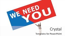  Presentation with hiring - Slide set consisting of want ad - attractive young asian woman raising background and a white colored foreground