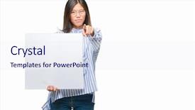  Presentation with blank backgroud - Amazing PPT theme having want ad - young asian woman over isolated backdrop and a  colored foreground