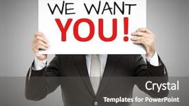  Presentation with business man climbs up to the top of 3d success stairs steps - PPT theme having wanted - business man holding a paper background and a dark gray colored foreground