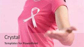  Presentation with pink ribbon breast awareness - Audience pleasing PPT theme consisting of volunteer wanted - healthcare and medicine concept backdrop and a  colored foreground