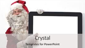  Presentation with big show - Colorful slide deck enhanced with wanted - santa wants to show you backdrop and a light gray colored foreground