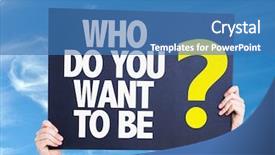  Presentation with sky - Slide set with wanted - who do you want background and a teal colored foreground