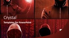  Presentation with malware - Presentation design having wanted-hacker-is-coding-virus background and a  colored foreground