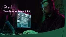  Presentation with cyber attack - Presentation theme having wanted-hackers-coding-virus-ransomware background and a wine colored foreground