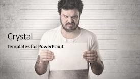  Presentation with gangster - Presentation theme with wanted poster - gangster in front background and a  colored foreground