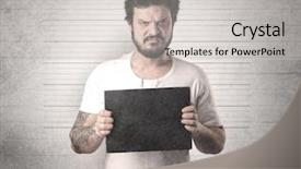  Presentation with gangster - Presentation theme with wanted poster - gangster in front background and a light gray colored foreground