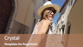  Presentation with vacation - PPT layouts enhanced with wanting her man to follow background and a coral colored foreground