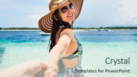  Presentation with vacation - Presentation theme with wanting her man to follow background and a sky blue colored foreground