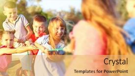  Presentation with school holidays - Presentation having war - cute children having fun background and a yellow colored foreground