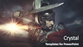  Presentation with armor - Cool new theme with war - legionary warrior helmet armor backdrop and a dark gray colored foreground