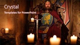  Presentation with king - Amazing presentation theme having war - old medieval king backdrop and a wine colored foreground