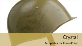  Presentation with soviet - Amazing theme having war - soviet military ssh-39 helmet backdrop and a yellow colored foreground