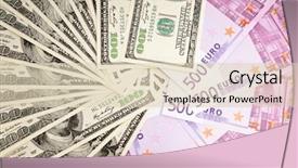  Presentation with euro - Presentation theme consisting of price war - two leading hard currencies background and a soft green colored foreground