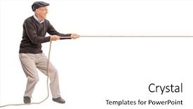  Presentation with shot - Cool new slide deck with war 1 - full length profile shot backdrop and a white colored foreground