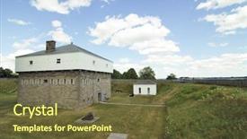  Presentation with fort - PPT theme having war 1812 - fort buildings background and a  colored foreground