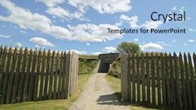  Presentation with fort - Presentation theme consisting of war 1812 - fort fence background and a light blue colored foreground