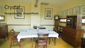  Presentation with war room - Cool new PPT theme with war 1812 - interior fort dining room backdrop and a  colored foreground