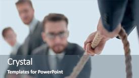  Presentation with struggle - Slide deck featuring war between business people background and a ocean colored foreground