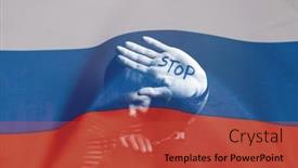  Presentation with russia flag - Colorful slide deck enhanced with war-between-russia-and-ukraine backdrop and a red colored foreground