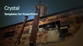  Presentation with decay - Slide deck featuring war crisis - urban decay kiev ukraine background and a tawny brown colored foreground