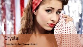  Presentation with crying - Beautiful presentation theme featuring war drugs - crying girl american pinup concept backdrop and a red colored foreground