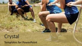  Presentation with training camp - Theme having war during obstacle training background and a yellow colored foreground