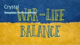  Presentation with balance life - Presentation consisting of war-life-balance-words-against background and a ocean colored foreground