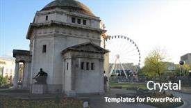  Presentation with ferris wheel - Presentation theme enhanced with war memorial in birmingham background and a gray colored foreground