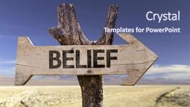  Presentation with wooden desk cup - Beautiful presentation featuring war minds - belief wooden sign backdrop and a ocean colored foreground