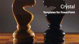  Presentation with knights - Colorful presentation theme enhanced with war minds - chess knights the concept backdrop and a tawny brown colored foreground