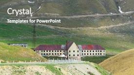  Presentation with mountain road up hill - Amazing PPT theme having war mountains of the greater backdrop and a gray colored foreground