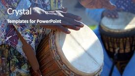  Presentation with look - Colorful presentation theme enhanced with war music - close up look backdrop and a ocean colored foreground