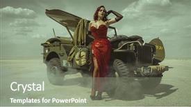  Presentation with second world war - Presentation theme consisting of war next to a military background and a gray colored foreground