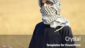  Presentation with palestine - Presentation theme with war palestine - arabic palestinian man background and a wine colored foreground