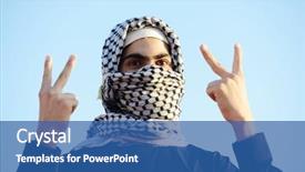  Presentation with arabic - Audience pleasing slide set consisting of war palestine - arabic palestinian man backdrop and a ocean colored foreground