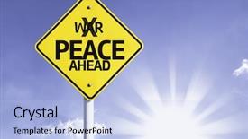  Presentation with peace and calming - Slide deck consisting of war palestine - peace ahead road sign background and a light blue colored foreground