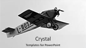  Presentation with landing plane at an airport - PPT layouts with war planes - historic plane avia bh 5 background and a  colored foreground