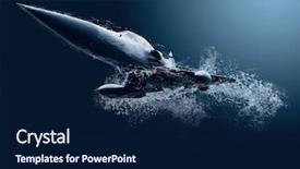  Presentation with under water - Slide deck with war planes - military airplane flying under water background and a navy blue colored foreground