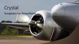  Presentation with propeller - Beautiful presentation theme featuring war planes - vintage airplane old propeller airplane backdrop and a  colored foreground