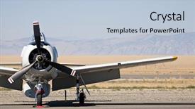  Presentation with airline industry airport parking aircraft - Audience pleasing slides consisting of war planes - vintage military aircraft parked backdrop and a light blue colored foreground