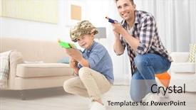  Presentation with war room - Slide deck having war room - cute boy and his father background and a lemonade colored foreground